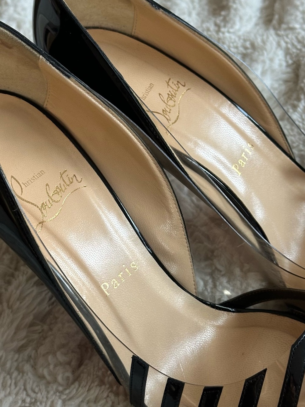 Christian Louboutin black patent leather and PVC Pivichic pumps - Picture 12 of 15